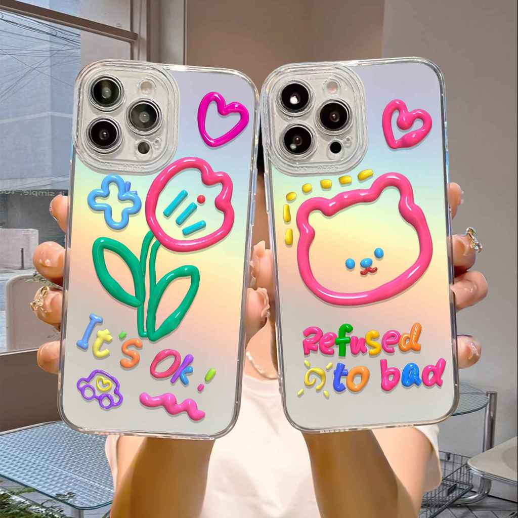 Case Hologram OPPO A5S A11K A12 A7 A15 A15S A57 A77S A58 4G Motif ( 3D KARTUN LUCU ) Softcase Hologr