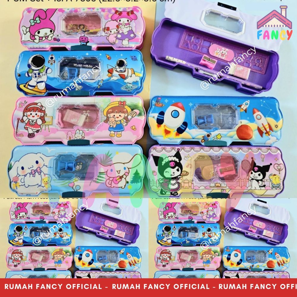 

[FREE BUBBLEWRAP] TEMPAT KOTAK PENSIL MAGNET + SET ISI ALAT TULIS GP 65087 /A7805 Motif My MELODI / CINAMON / KURO Ungu /Roket /Momo Girl /Astronot