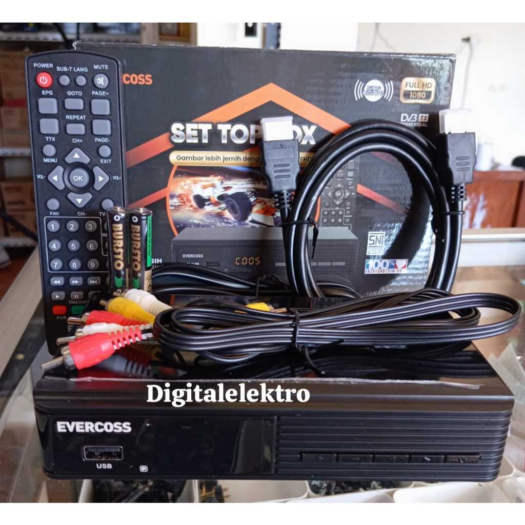 Set Top Box Evercross Set Top Box Prime STB Evercross DVB-T2 Set Top Box UHF Free channel lokal set 
