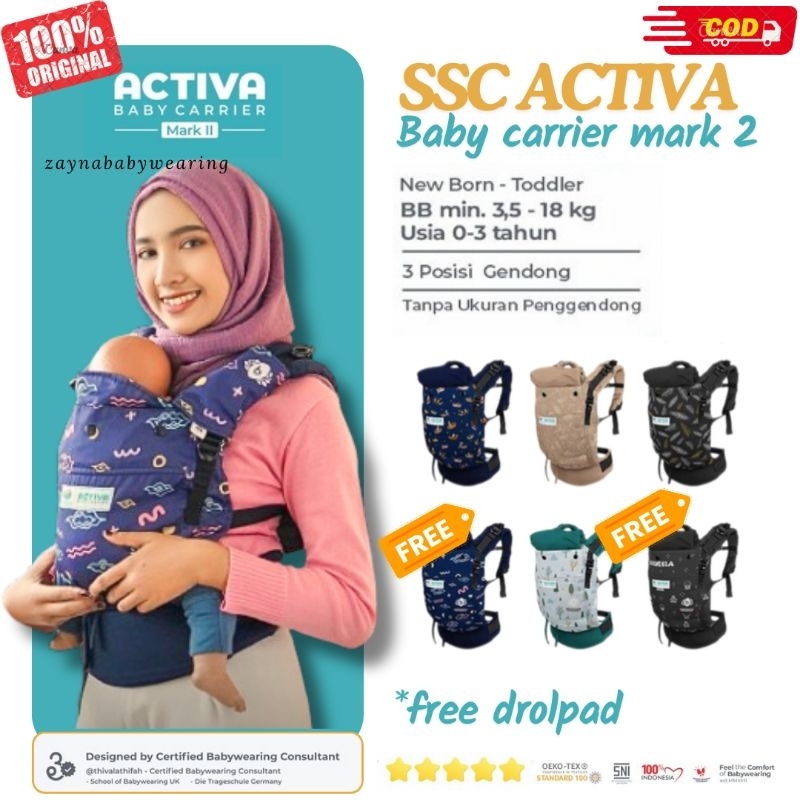 GENDONGAN BAYI BAYIKUID SSC ACTIVA BABY CARRIER Gendongan NEWBORN TOODLER M SHAPE Seri Bangga Indone
