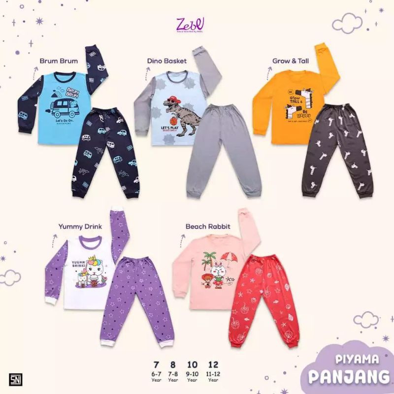 KAZEL × ZEBE Piyama Setelan Panjang