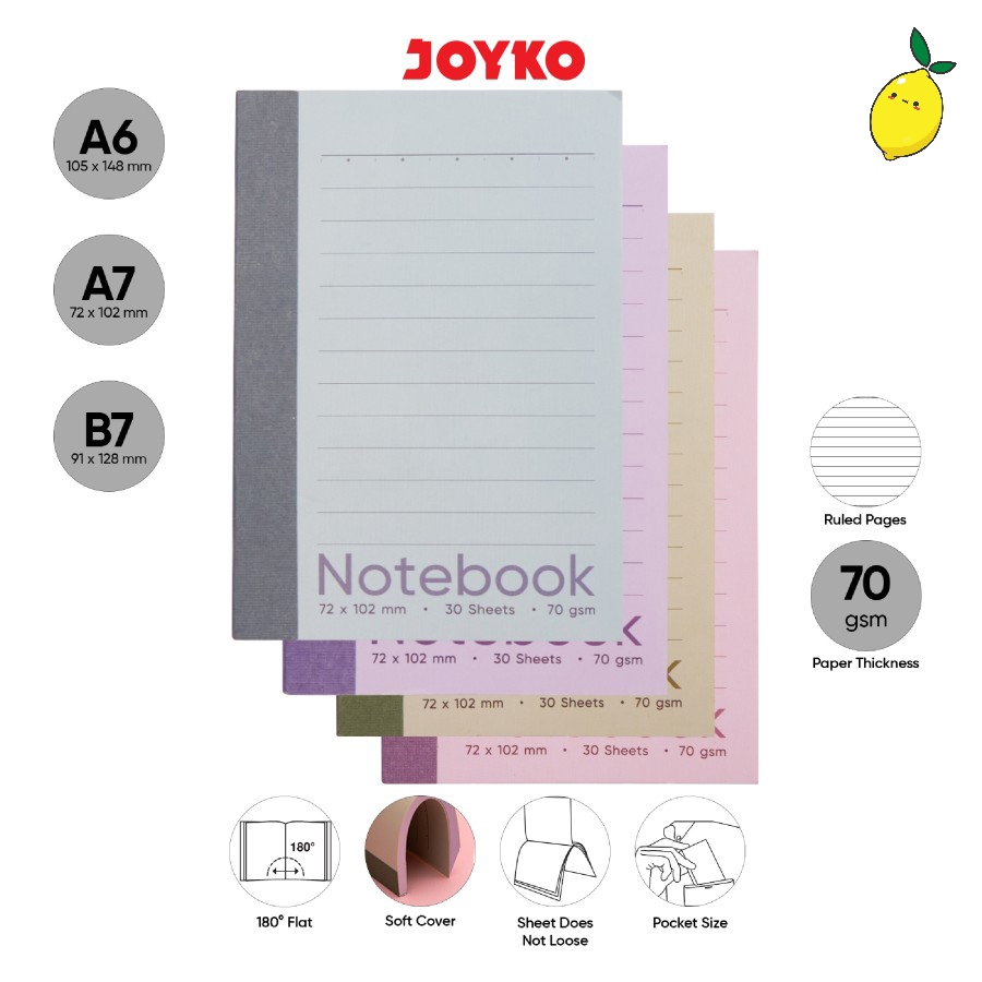 

Buku Catatan Kecil Bergaris A6 Ruled Notebook Joyko NB-733