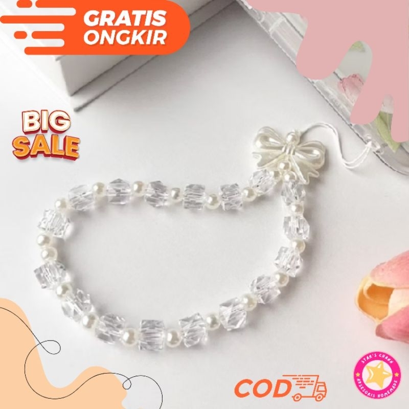 

TALI LANYARD || GANTUNGAN HP AESTHETIC || PEARL || STRAPHONE MANIK