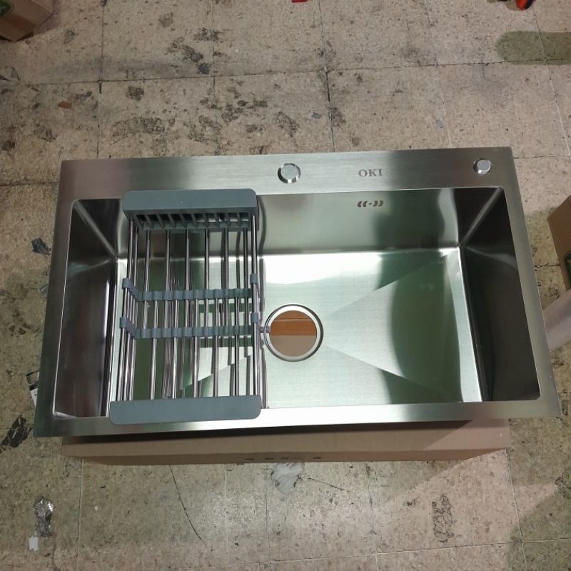 kitchen sink 7540 cm stainless oki by onan bak cuci piring 75x40 cm 1 lubang stainless
