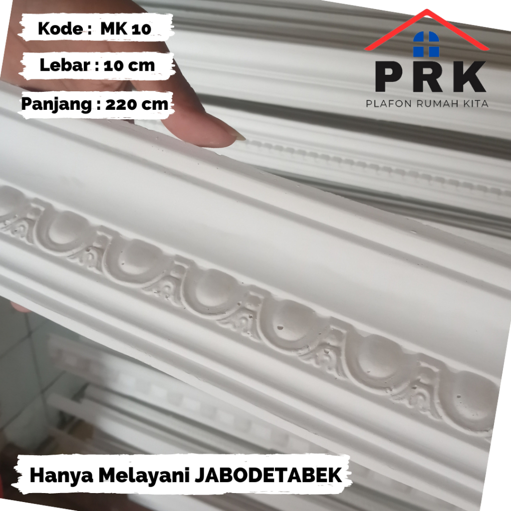 Lis List Gypsum Gipsum Motif Mata Kebo lebar 10cm Plafon ornament dekoratif untuk Interior Plafond h