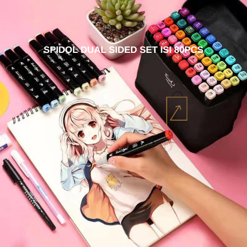 

80 Colors Art Marker Pen Set Spidol Markers Dual Side Fine Art Brush Pen Art Supplies Sketch Illustration Manga Drawing Stationery