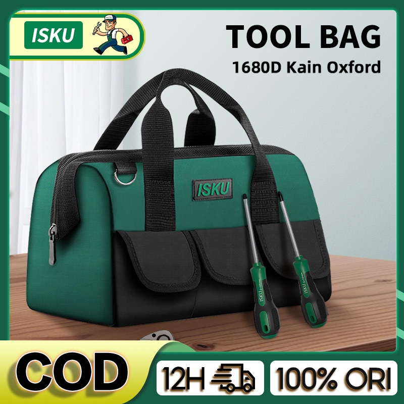 ISKU Tool Bags/Tas Perkakas 13/16/18 inch Bahan Kain Oxford Multifungs /Alat Perkakas Tas Penyimpana