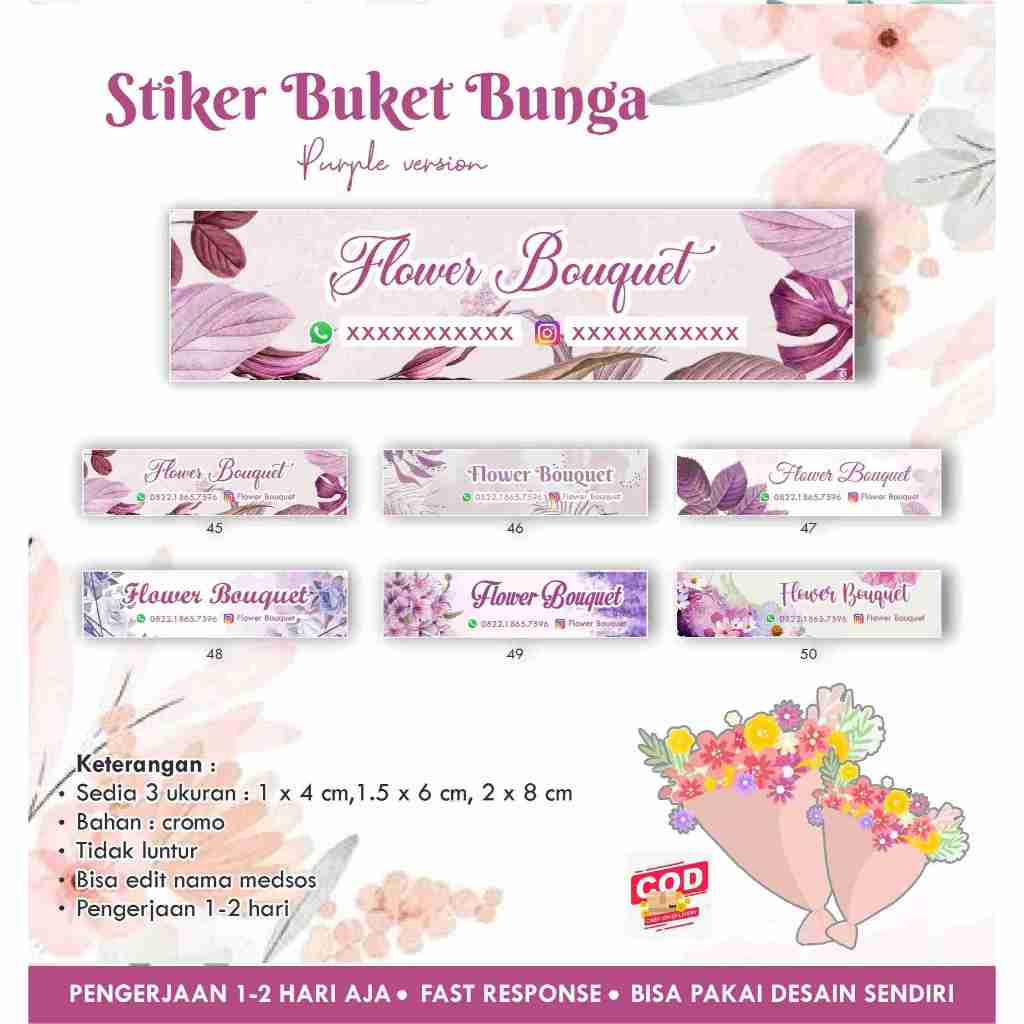 

Stiker Bunga / Buket / Bouquet / Flower PURPLE