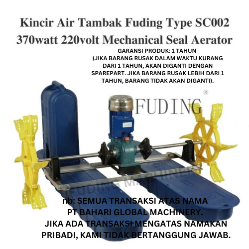 Kincir Air Tambak Fuding SC002 370watt 220volt Oil Seal