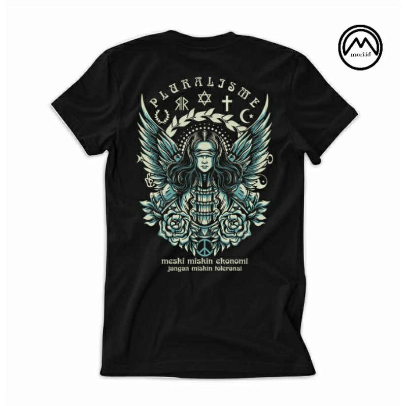 Mori.id Kaos pluralisme Meski miskin ekomoni jangan miskin toleransi 13|t-shirt pluralisme toleransi