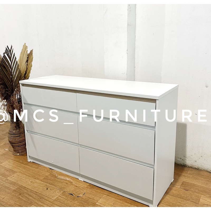 Drawer Lemari 3 + 3 Sideboard Meja TV 6 Laci Mebel Furniture MCS Semarang