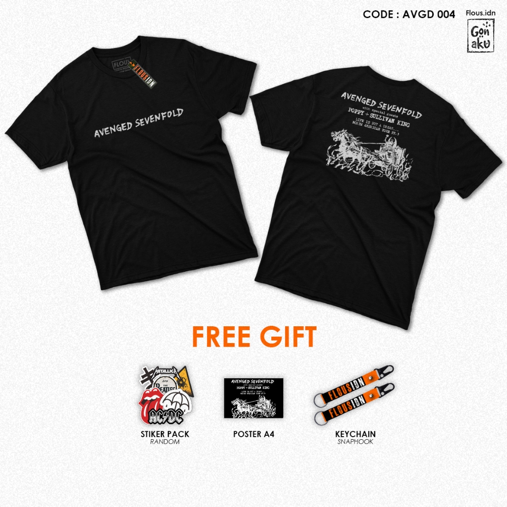 AVGD 004 - Kaos PREMIUM Avenged Sevenfold With Special Guest A7X - Poppy And Sullivan King - Life Is
