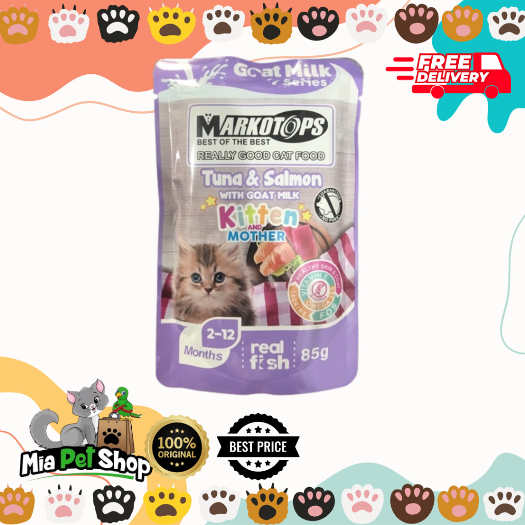 Wet Cat Food MARKOTOP Kitten Tuna Salmon 85G - Makanan Kucing Basah