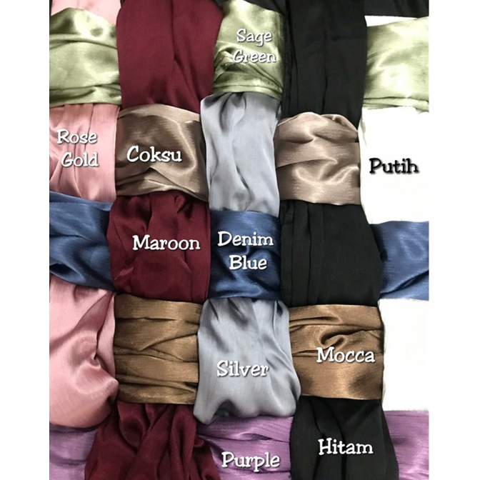 Kain Cradenza Silk Premium Bahan Satin Pashmina Credenza Plisket Super Original Meteran