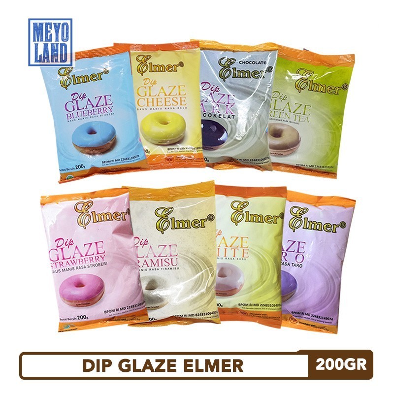 

PROMO!!! ELMER Dip Glaze 200 GR Topping Saus Donut Selai Tiramisu Strawberry Coklat Green Tea Red Velvet 200gr gram