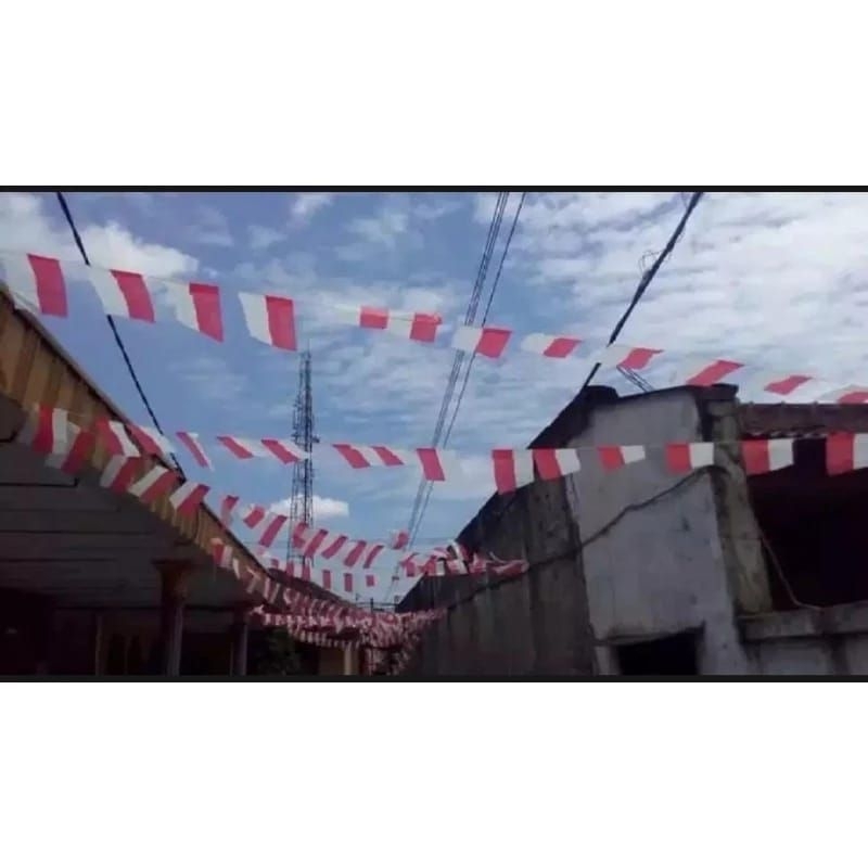 Bendera merah putih plastik 100 pcs / bendera plastik bunga lily