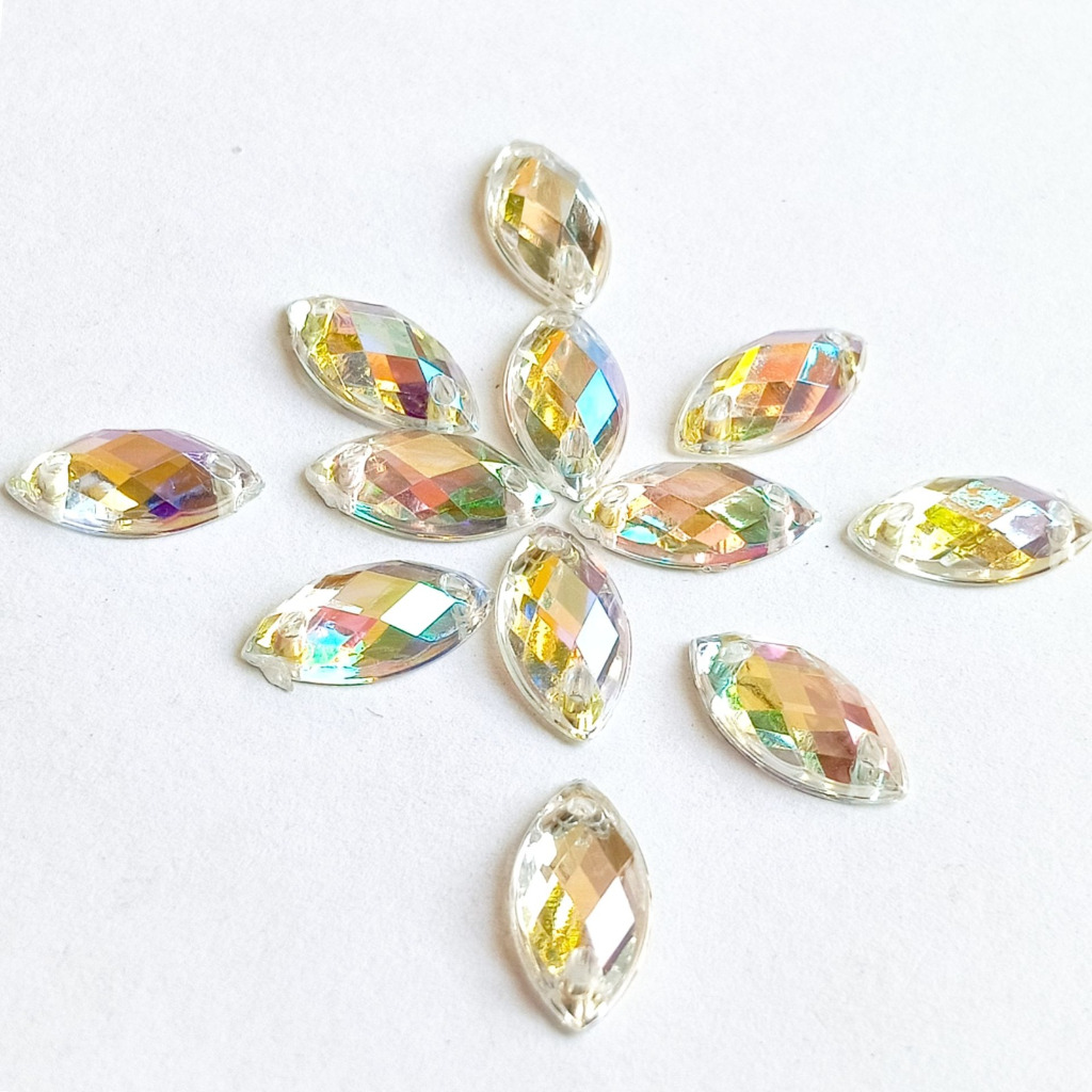 payet diamond kristal tiga dimensi akrilik jahit grade A mata Taiwan premium 6x12 per lusin