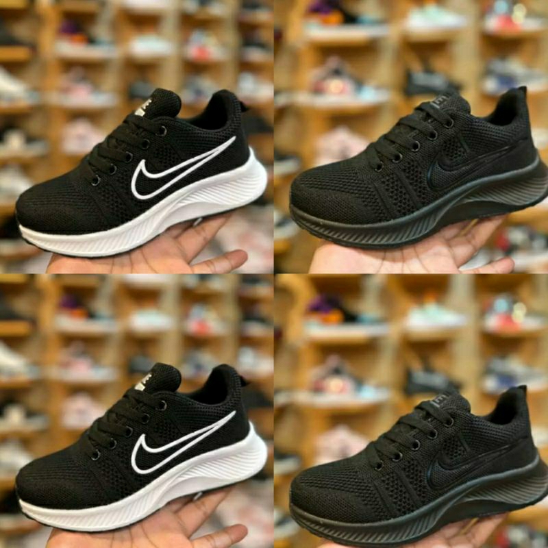 SEPATU SEKOLAH ANAK HITAM POLOS ANAK LAKI LAKI ANAK PEREMPUAN NIKE ZOOM PREMIUM MODEL TALI HITAM POL