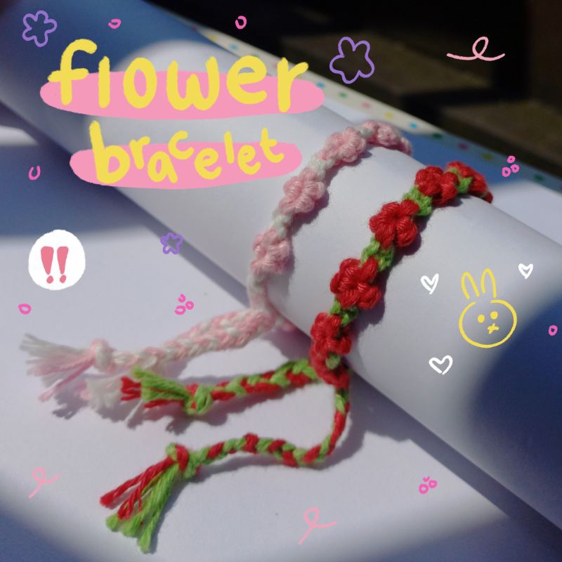 Macrame Flower Friendship Bracelet | Gelang Bunga Rajut Anyaman | Gelang Bunga Aesthetic