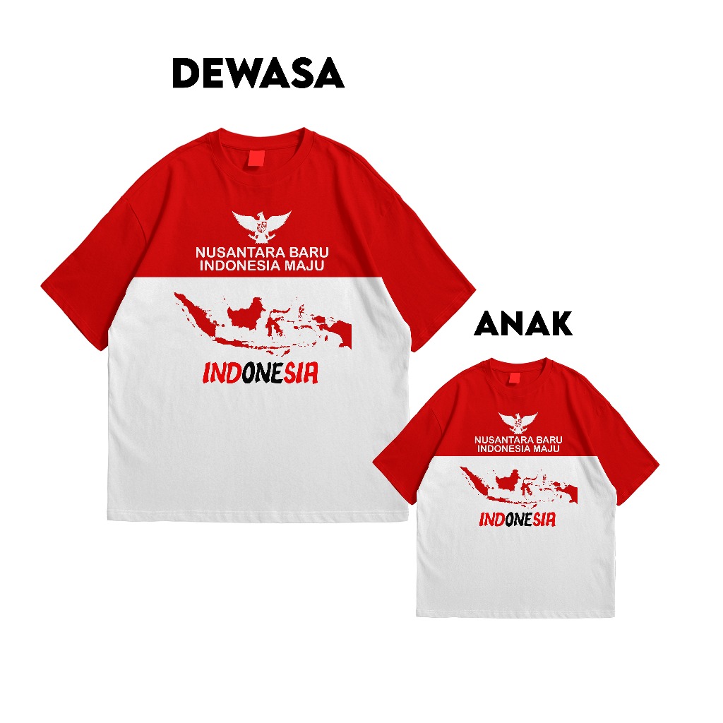 Kaos Nusantara Baru Indonesia DEWASA ANAK Hut RI DXPRO APPAREL AGUSTUSAN