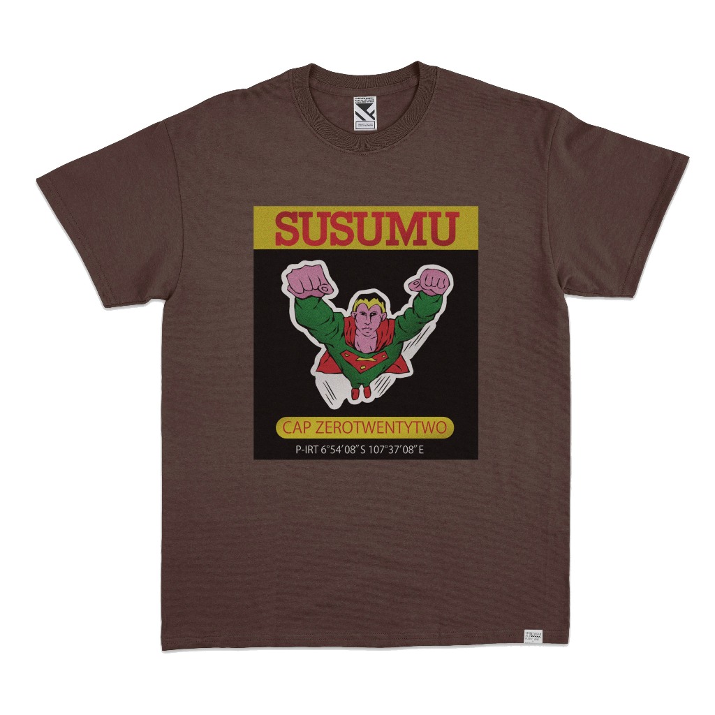 ZeroTwentyTwo T-Shirt Susumu Brown | Kaos Pria Coklat Lucu Plesetan Plesetan Parody Parodi Unik Jaja