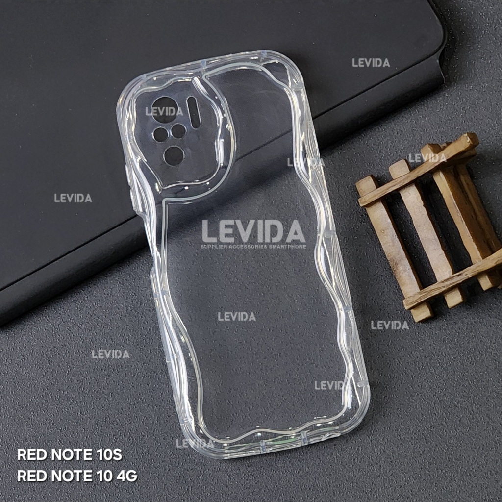 Softcase Silikon Bening Melting Case Gelombang Redmi Note 10S Redmi Note 10 4G Redmi Note 10 Pro Red