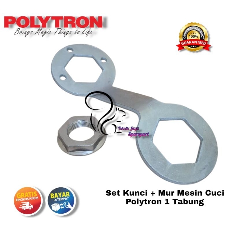 Set Kunci + Mur Gearbox Mesin Cuci Polytron 1 Tabung