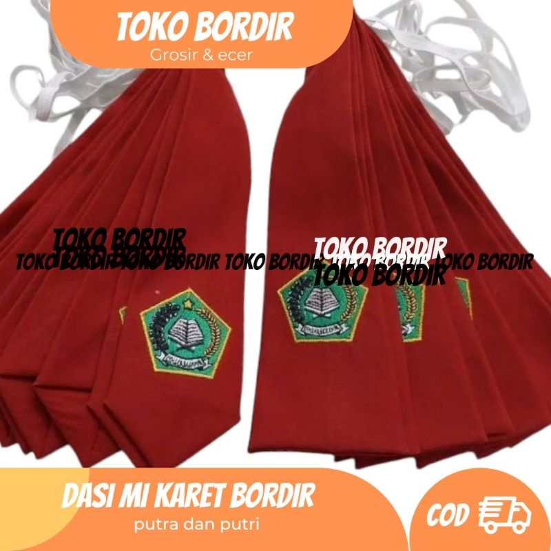 Dasi Mi karet bordir putra putri / dasi mi bordir