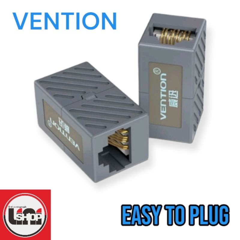 Vention Barrel Konektor Barel RJ45 Female to Female Jack Coupler - GREY