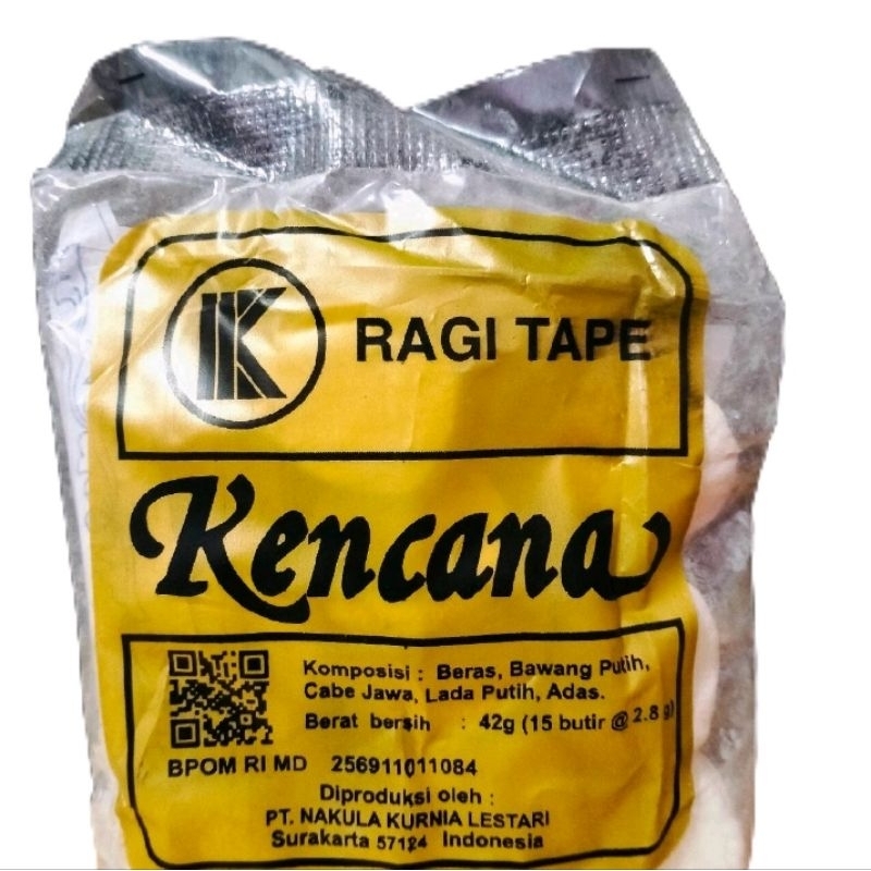 

Ragi tape NKL Cap Kencana 15butir