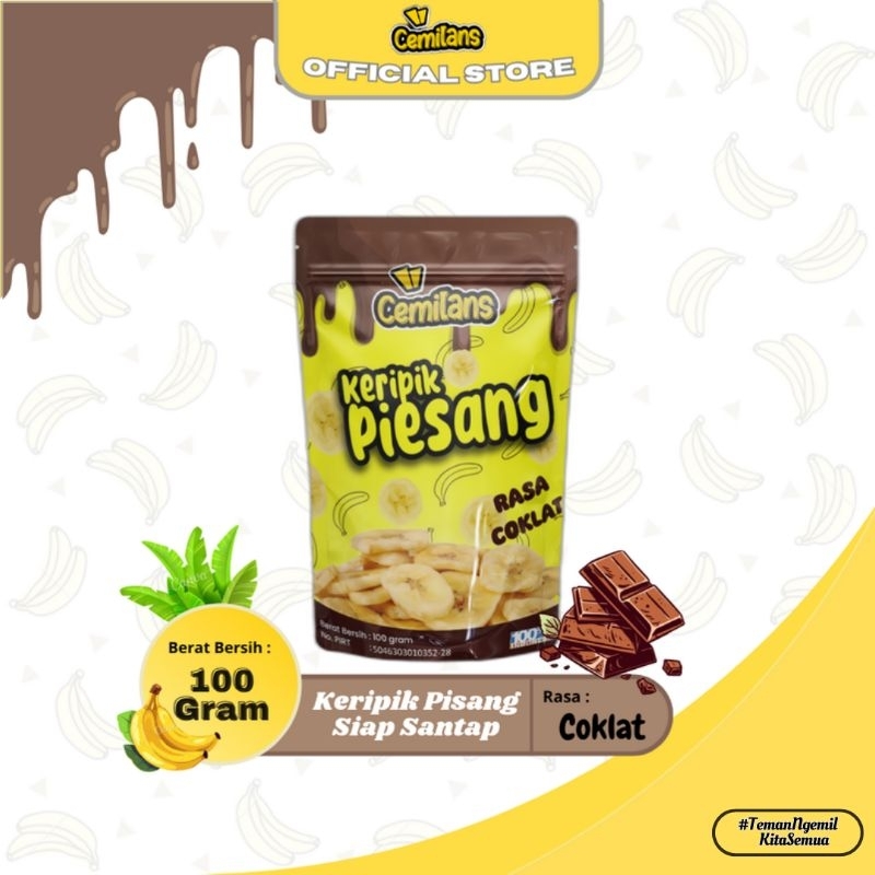 

Cemilans Keripik Pisang Lumer Rasa Coklat Berat 100 Gram