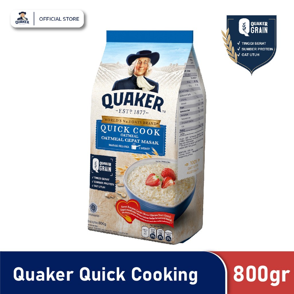 

(Biru Muda) Quaker Quick Cooking Oatmeal 800 gr EXP LAMA