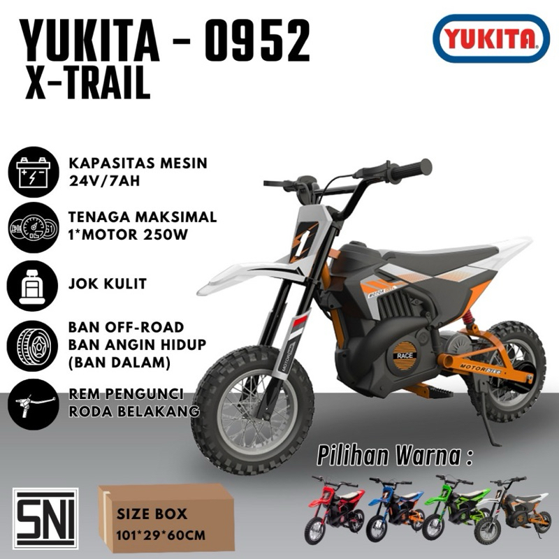 Motor Aki anak model Trail tril Yukita 0952 ces cas an sepeda Cross trel