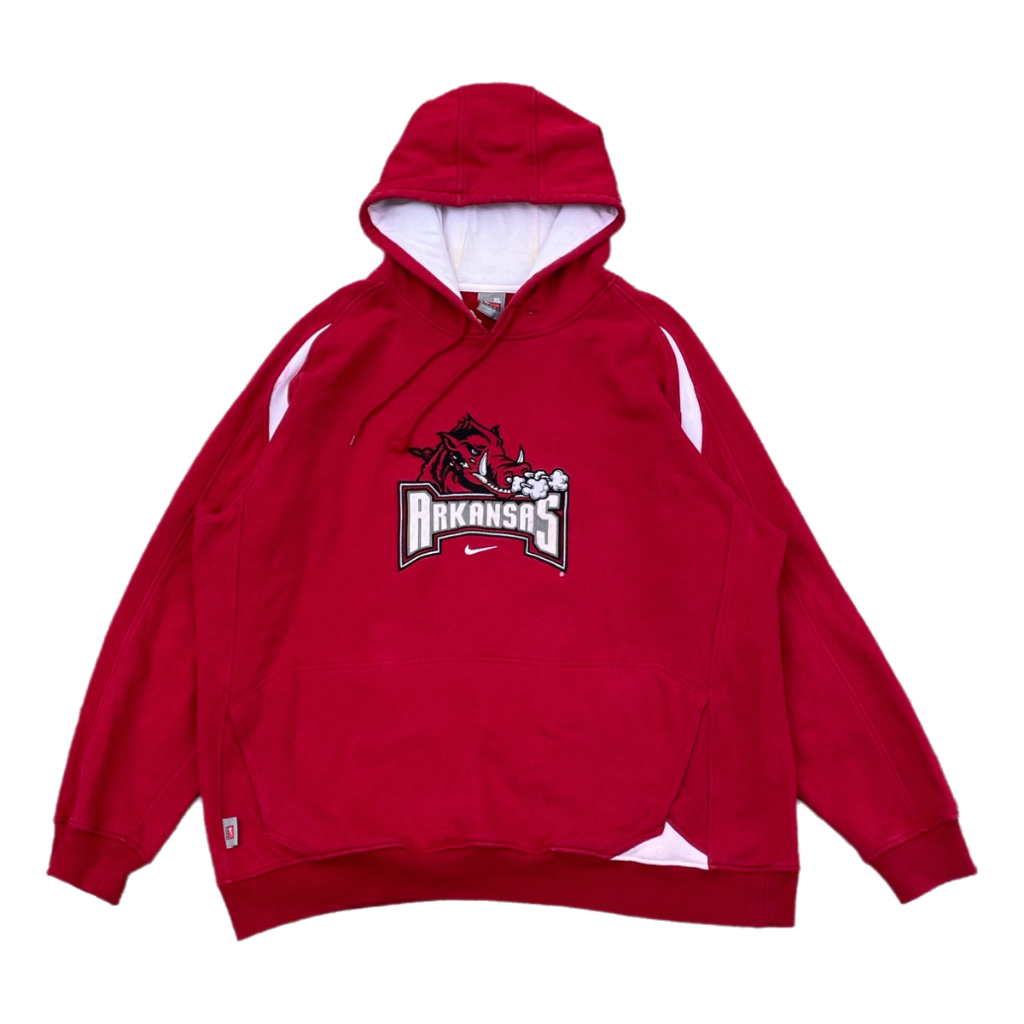 HOODIE NIKE CENTER VINTAGE ARKANSAS TEAM SECOND ORIGINAL WARNA MERAH