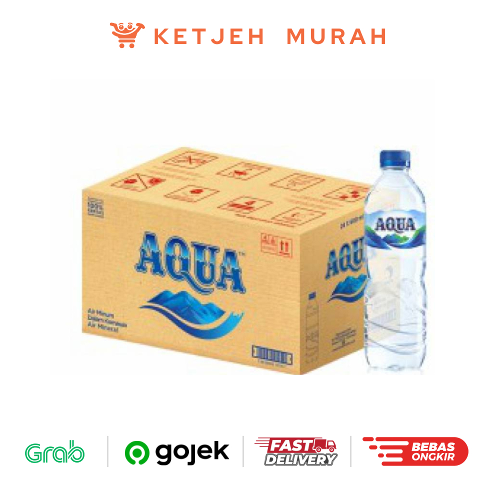 

Aqua Botol 600 ML Air Mineral 1 Dus isi 24 Pcs