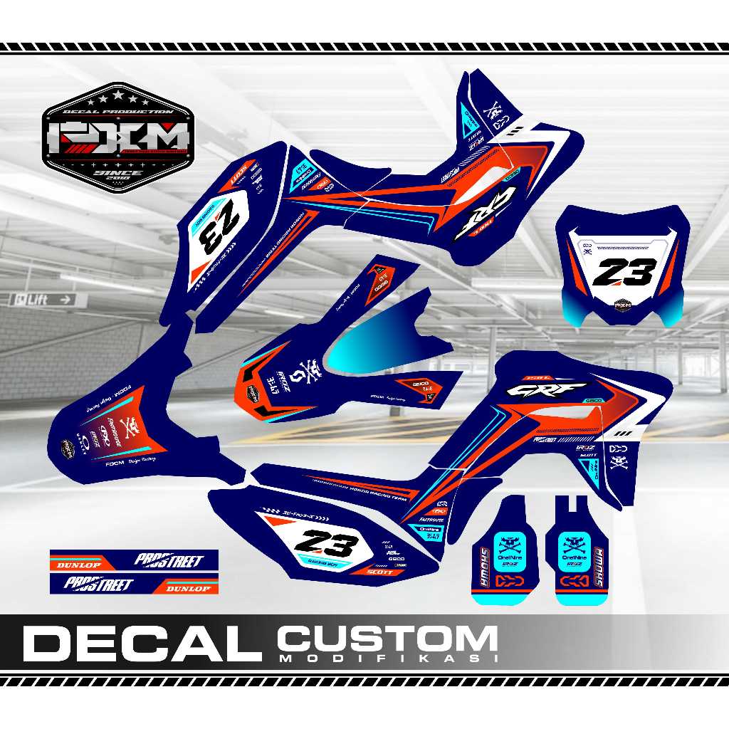 DECAL CRF 150L Navy Orange FullBody (FULLCUSTOM / BEBAS REQUEST) keren SIMPLE Full Body