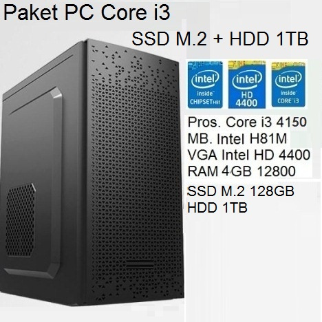 PC Core i3 4130/4160 Intel Gen4 - Mobo H81 - SSD