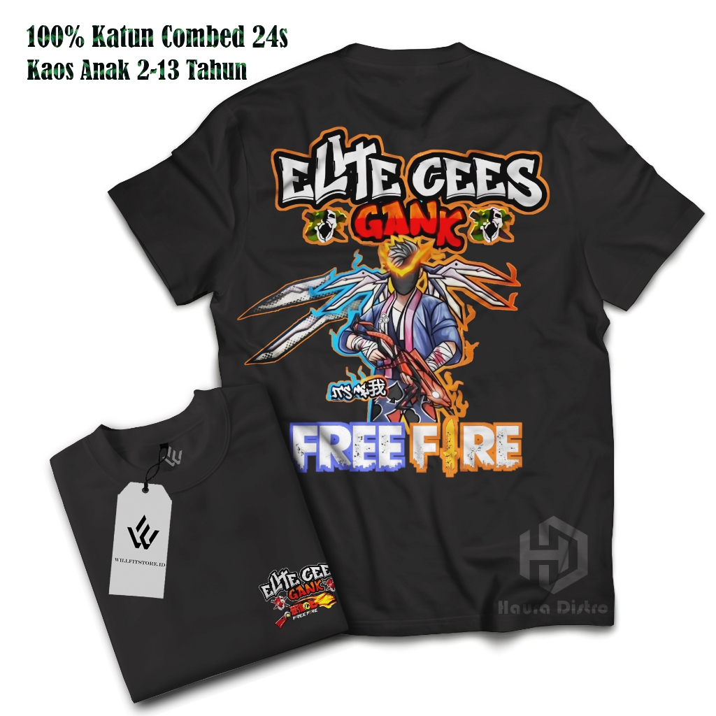 Baju Atasan Anak laki-laki FF FREE FIRE VERSI SG PREDATORY COBRA Bahan katun