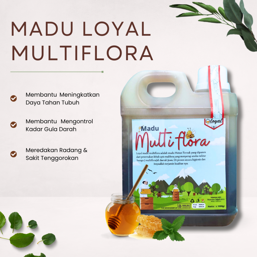 

MADU MULTIFLORA 1KG ASLI ORIGINAL - MADU NEKTAR MULTIFLORA - MULTIKHASIAT