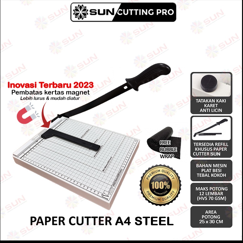 

KODE W77B Paper Cutter A4 Alat Potong Mesin Pemotong Kertas HVS Sticker Dos PVC ID Card Yellow Board Art Paper Vinyl Bontax Camel Kertas Foto A4 Glossy Silky Glossy Photo Paper A5 A4