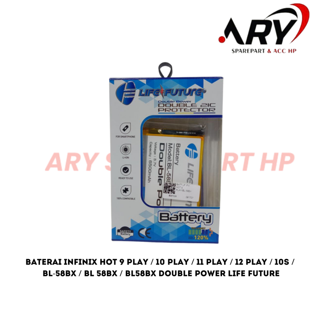 Baterai Infinix Hot 9 Play / 10 Play / 11 Play / 12 Play / 10S / BL-58BX / BL 58BX / BL58BX LIFE FUT