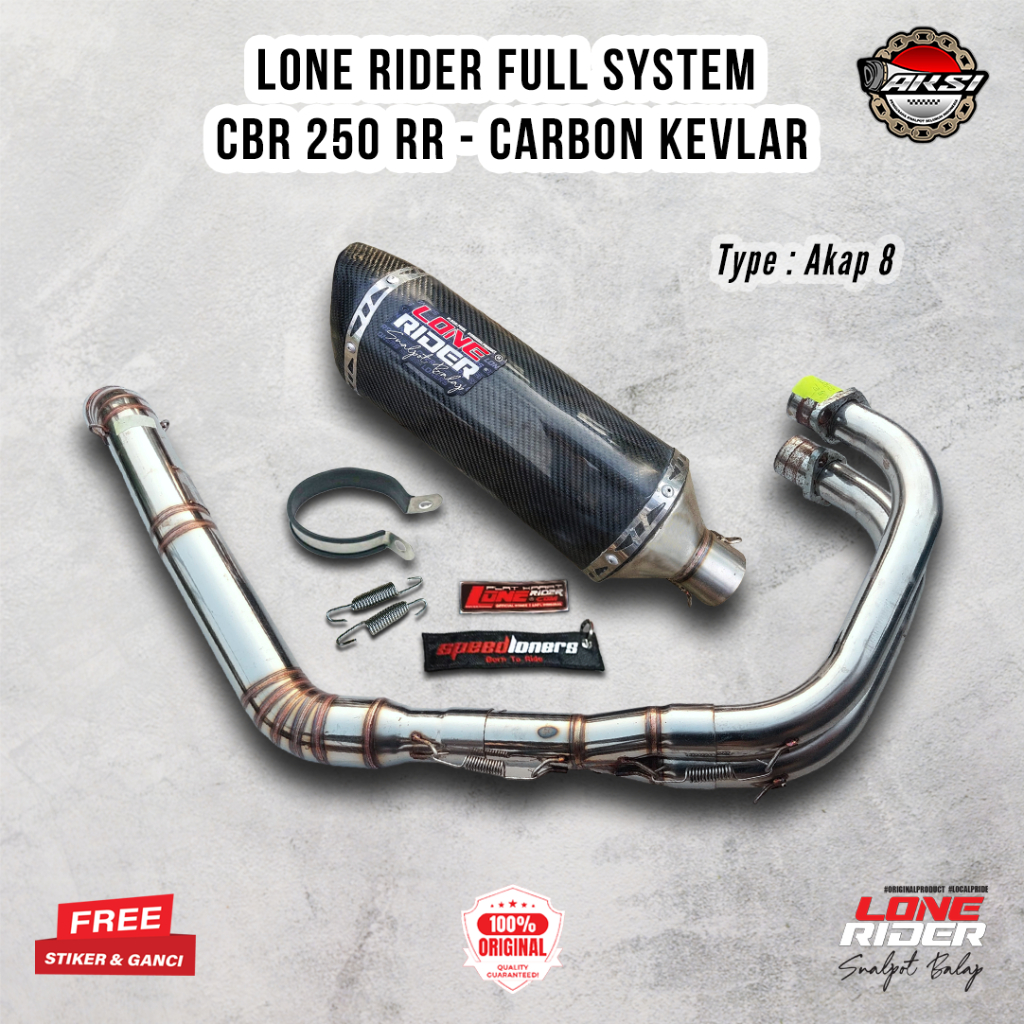 ORIGINAL LONE RIDER CBR 250 RR Carbon Kevlar - Knalpot Racing Lone Rider CBR 250 RR Carbon Kevlar