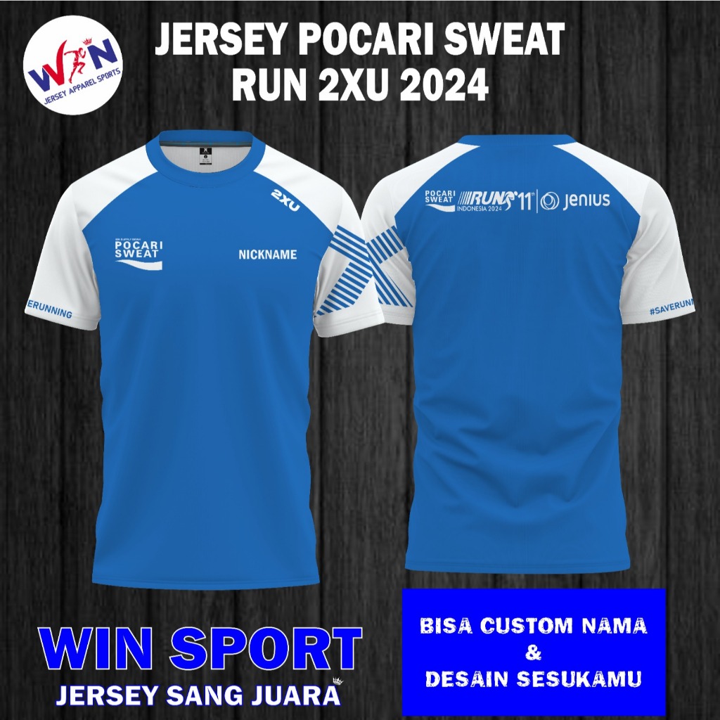 Jersey Running POCARI SWEAT VIRTUAL RUN 2024 – Baju Olahraga Lari 2XU Dryfit Pria Wanita