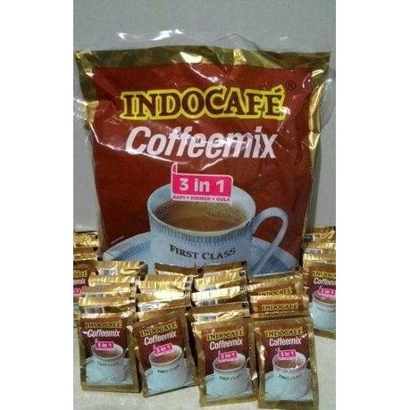 

kopi indocafe coffe mix 3 in 1 kemasan bag sachet isi 100 sachet (10 ranceng)