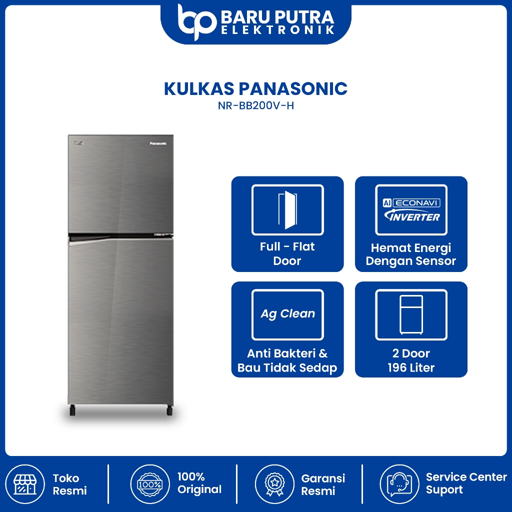 Panasonic NR-BB200V-H Kulkas 2 Pintu [196 L]