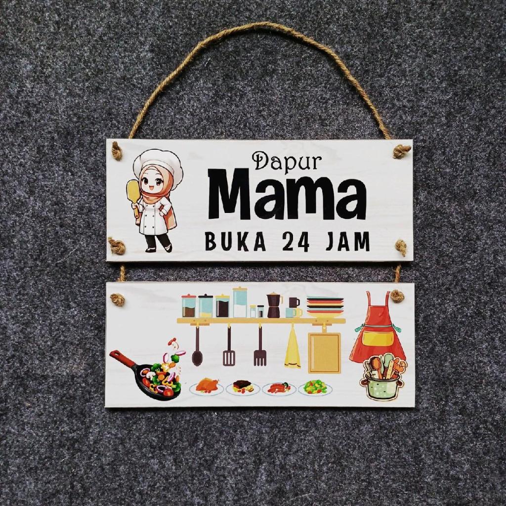 Dekorasi dinding gantung tulisan dapur mama, dapur bunda dan dapur umi