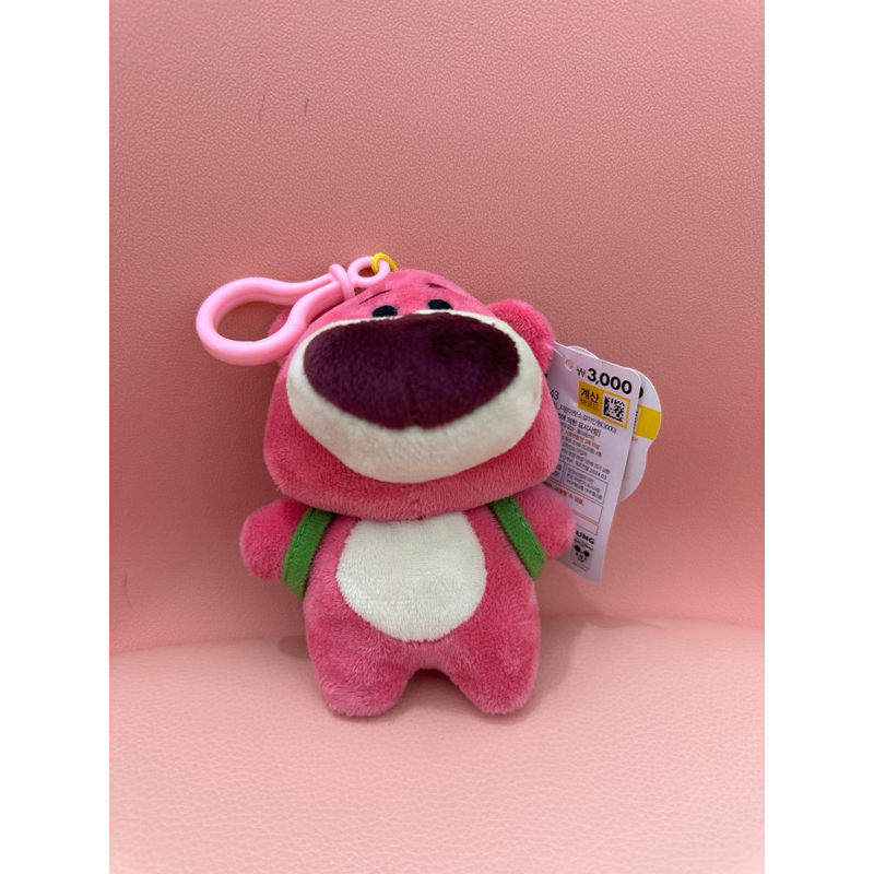 gantungan tas ransel lotso strawberry / boneka daiso disney toy story korea