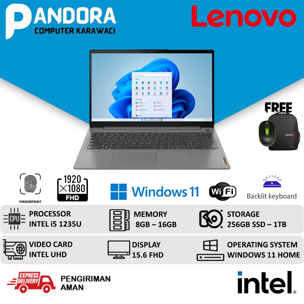 LENOVO IDEAPAD SLIM 3i 15 INTEL i5 1235U 16GB 1TB SSD FHD WIN11