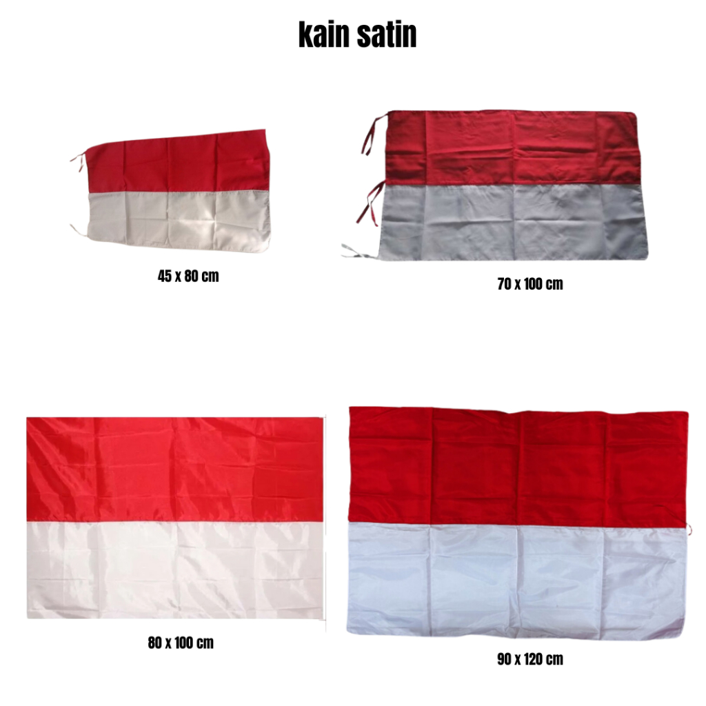 BENDERA MERAH PUTIH INDONESIA KAIN SATIN & KAIN TETORON