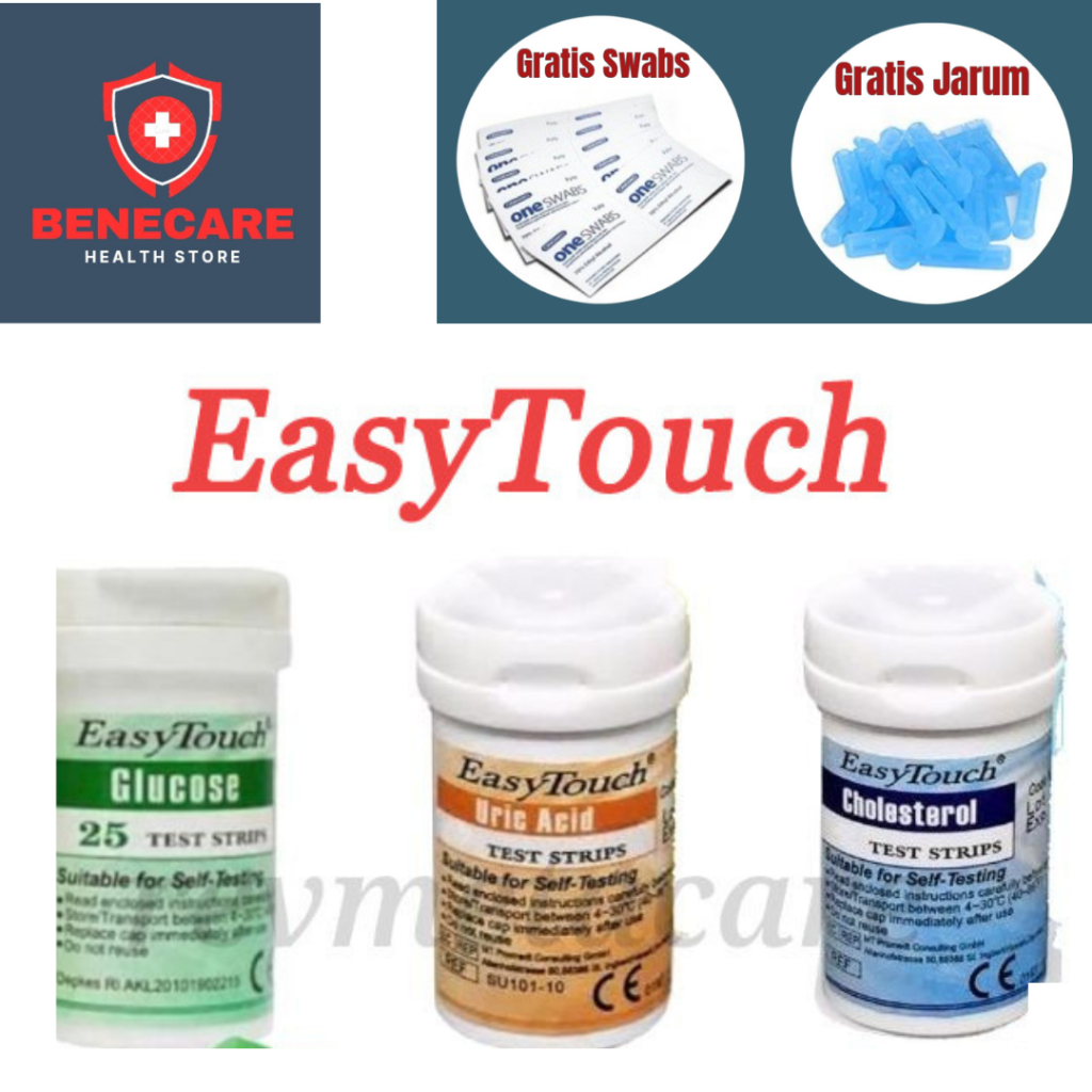EASY TOUCH Strip Isi Ulang Gula Datah, Kolestrol, dan Asam Urat EASY TOUCH 3 IN 1